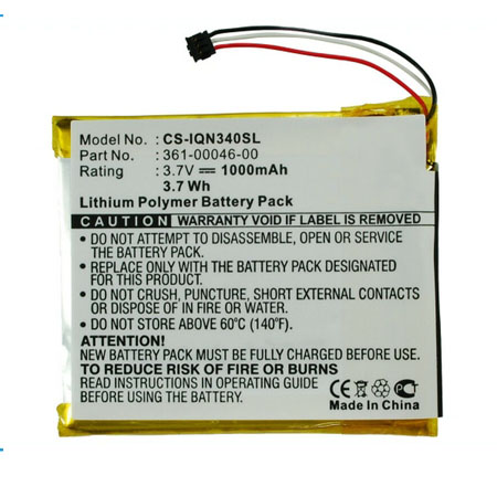 1000mAh Replacement Battery for Garmin Nuvi 3400 3490LMT 3450 3550LM CS-IQN340SL 361-00046-00